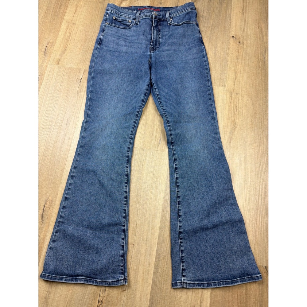 Lucky Brand Stevie High Rise Flare Jeans Medium Wash Denim Blue 12/31 R Womens